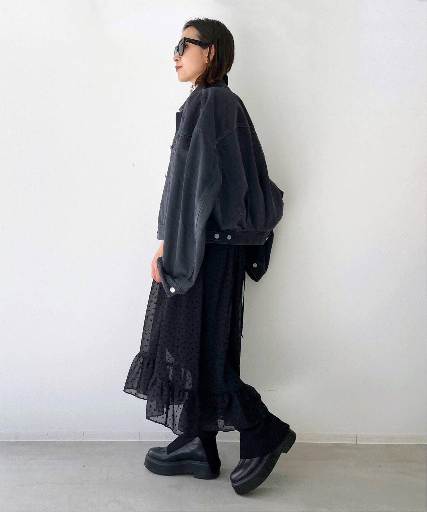 星柄フロッキー 2Wayラッフルワンピース（ワンピース）｜L 