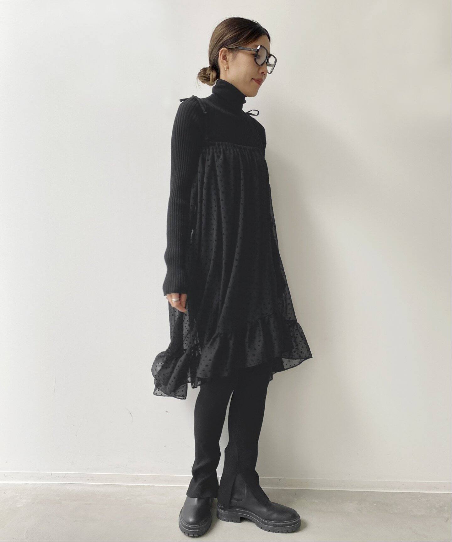 星柄フロッキー 2Wayラッフルワンピース（ワンピース）｜L 