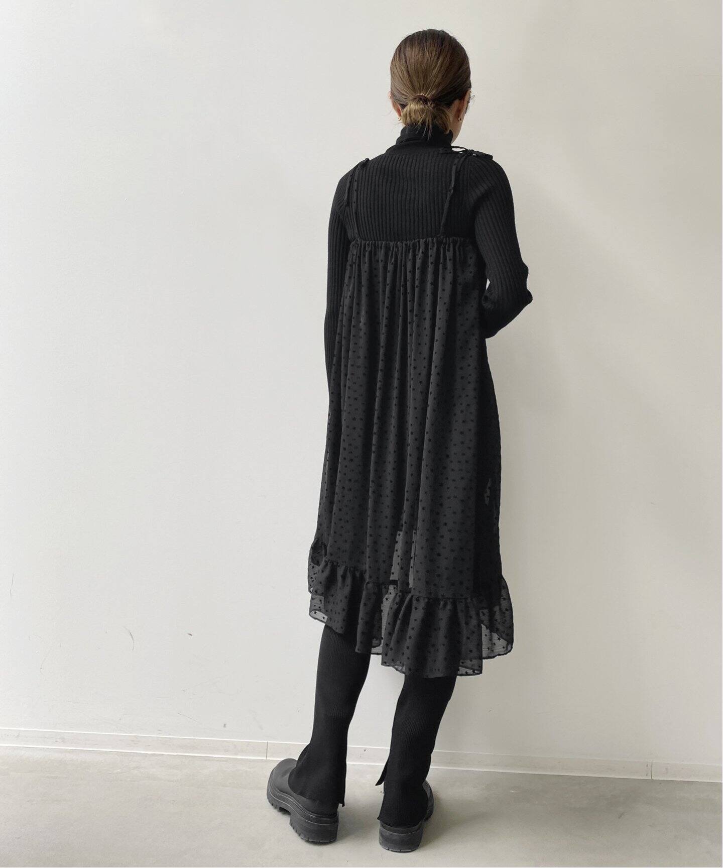 星柄フロッキー 2Wayラッフルワンピース（ワンピース）｜L 