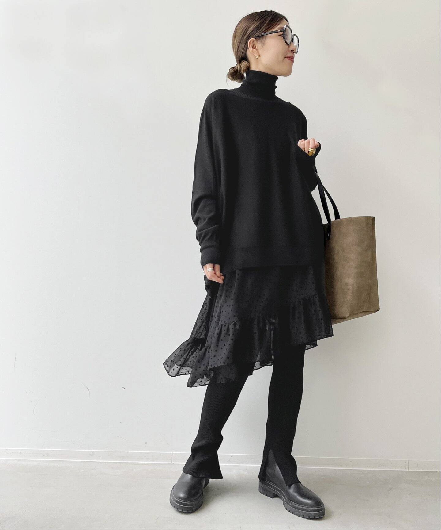 星柄フロッキー 2Wayラッフルワンピース（ワンピース）｜L 