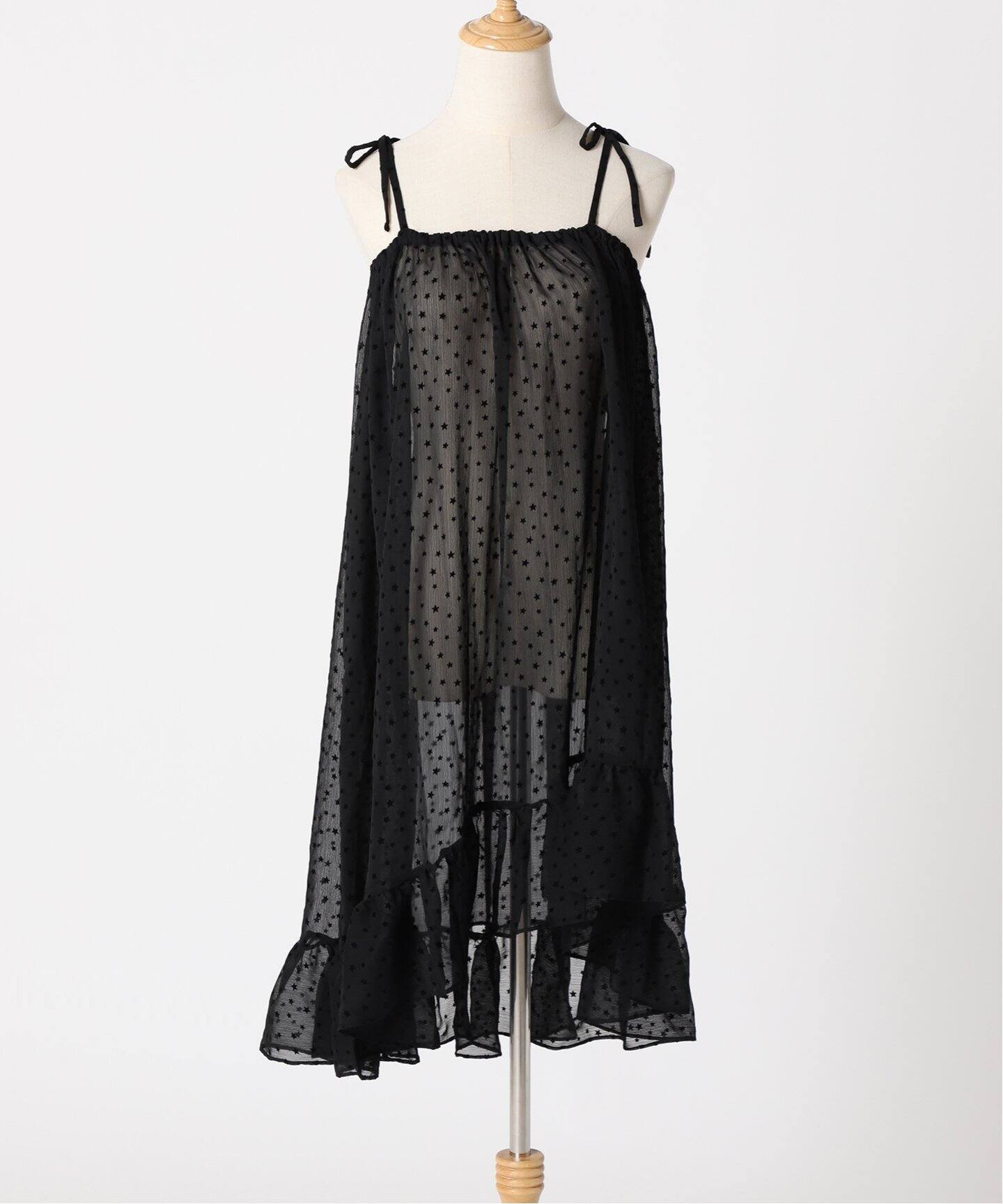 星柄フロッキー 2Wayラッフルワンピース（ワンピース）｜L 