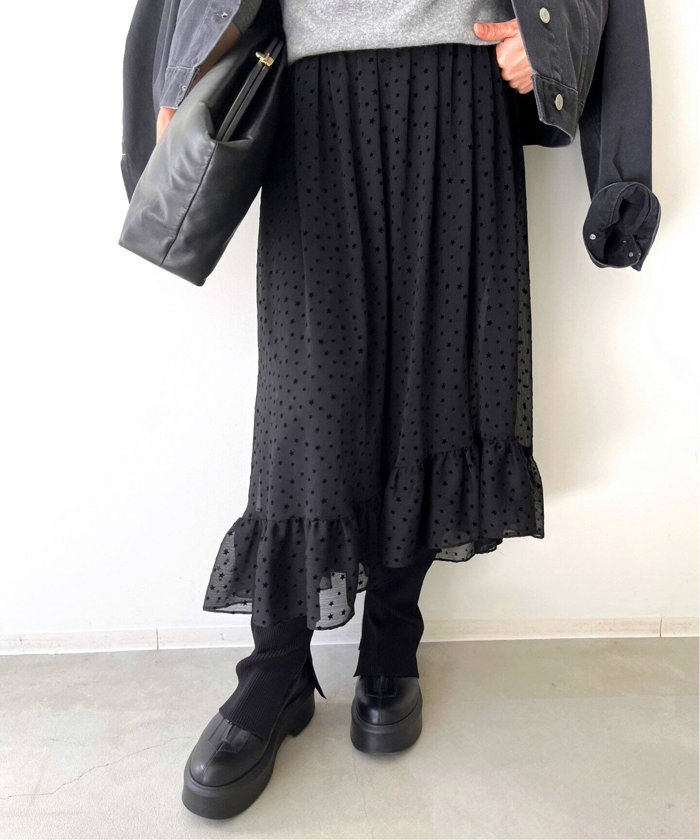 星柄フロッキー 2Wayラッフルワンピース（ワンピース）｜L 