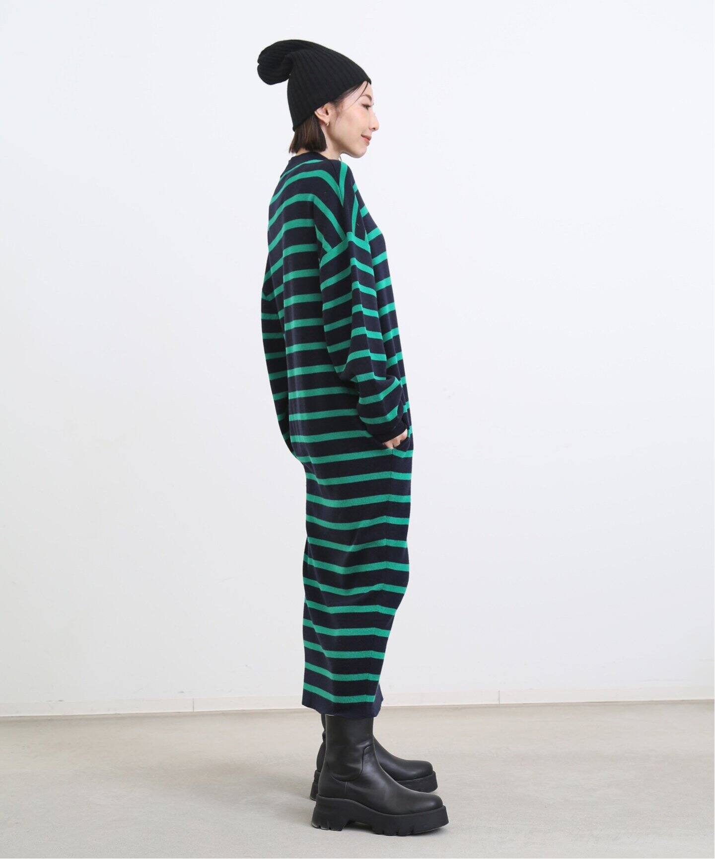 Border Knit Onepiece（ワンピース）｜L 