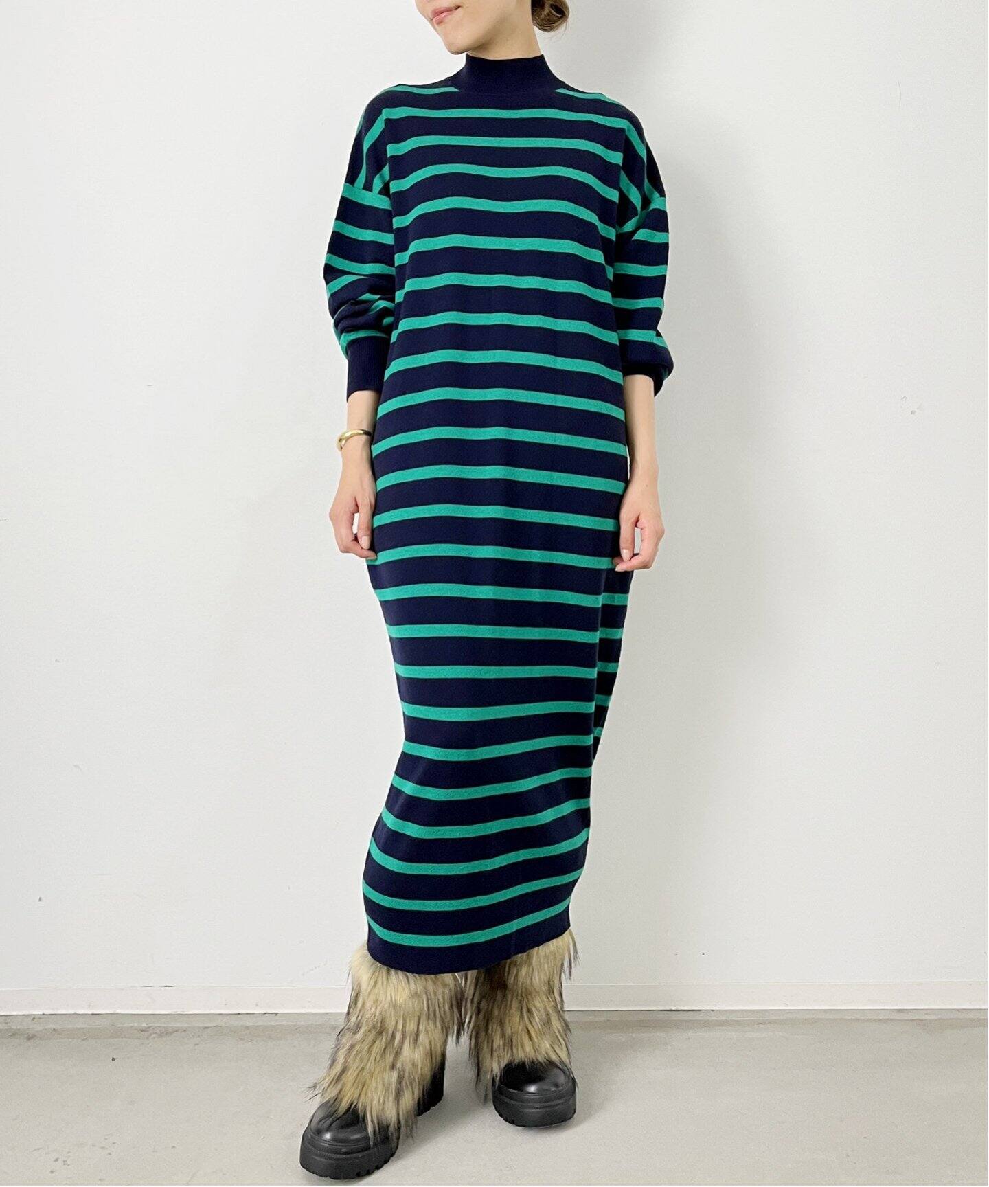 Border Knit Onepiece（ワンピース）｜L 
