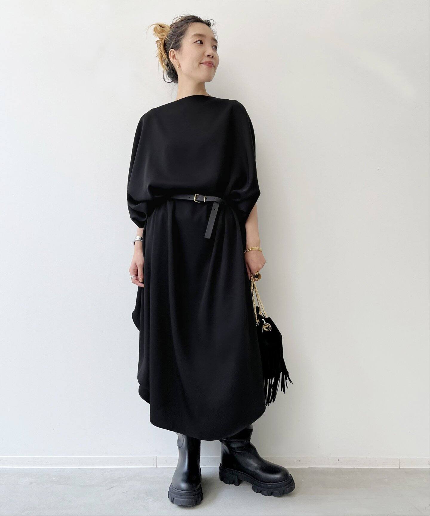 ベルト付き2wayワンピース（ワンピース）｜L 