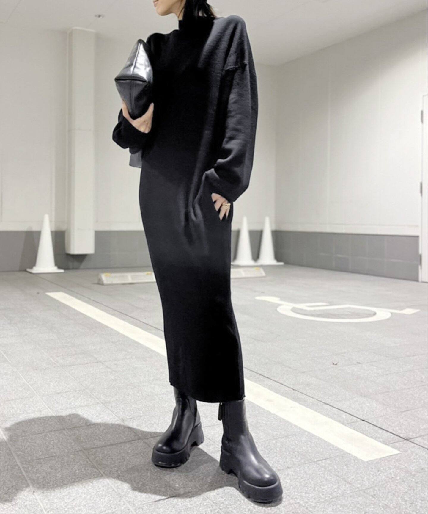 Mockneck Knit Onepiece（ワンピース）｜L 