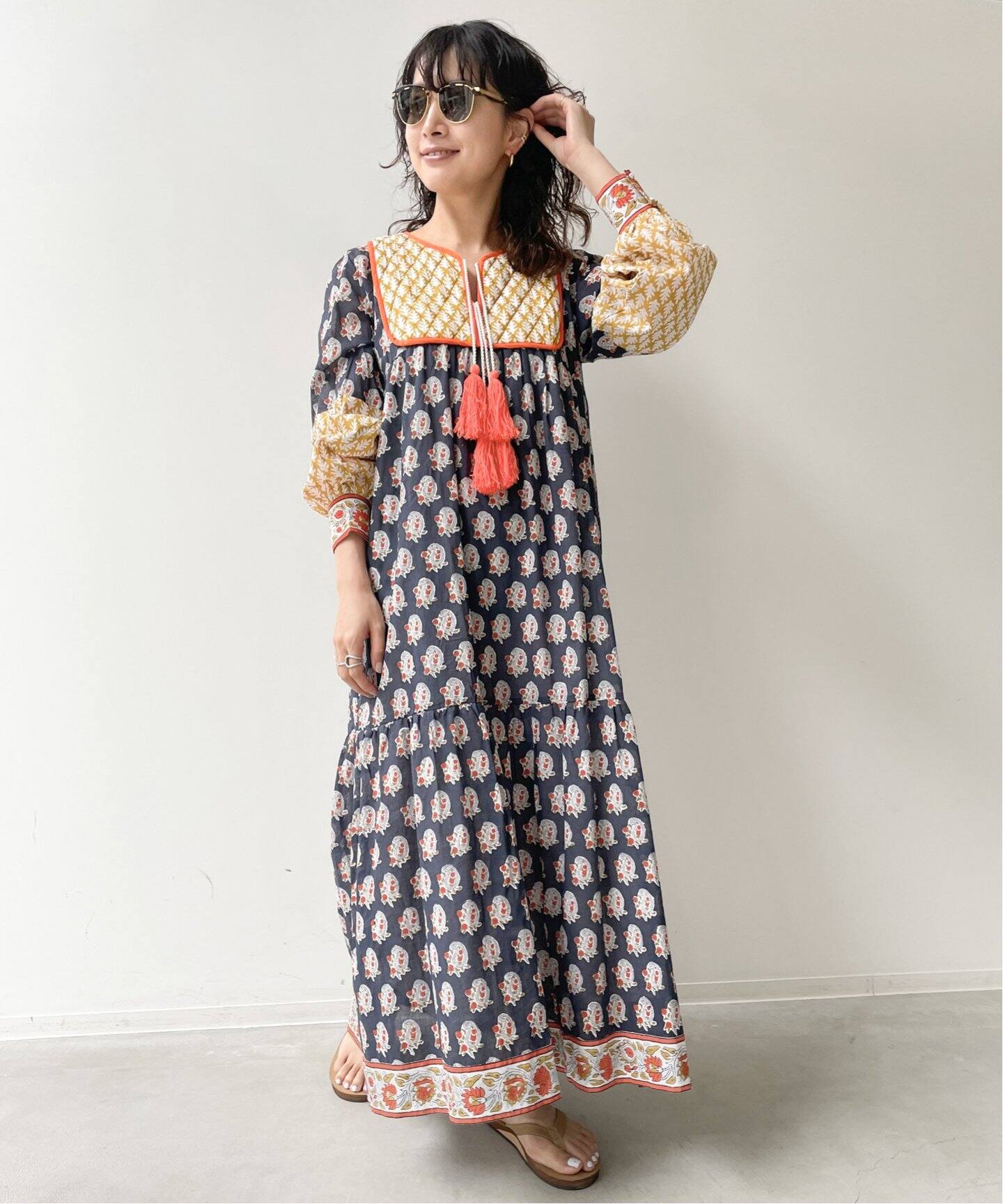 SZ Blockprints/エスゼットブロックプリント】Jodhpur Dress 