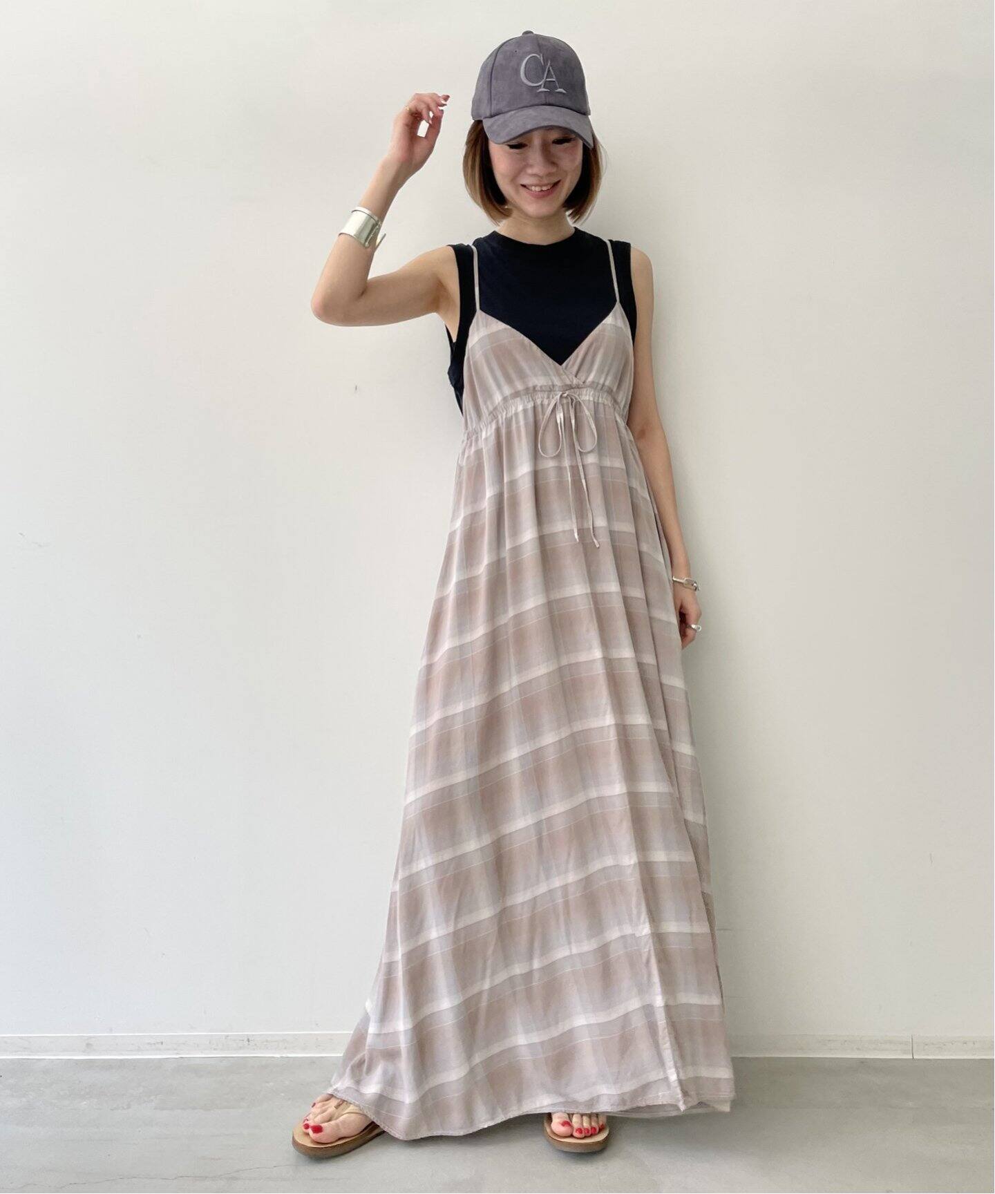 REMI RELIEF/レミレリーフ】CHECK CAMI DRESS（ワンピース）｜L 