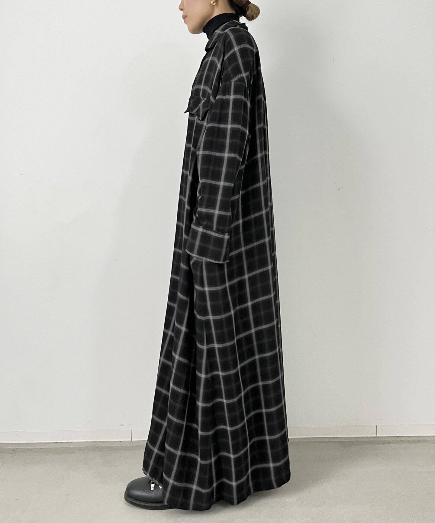 REMI RELIEF/レミレリーフ】CHECK SHIRT DRESS（ワンピース）｜L 