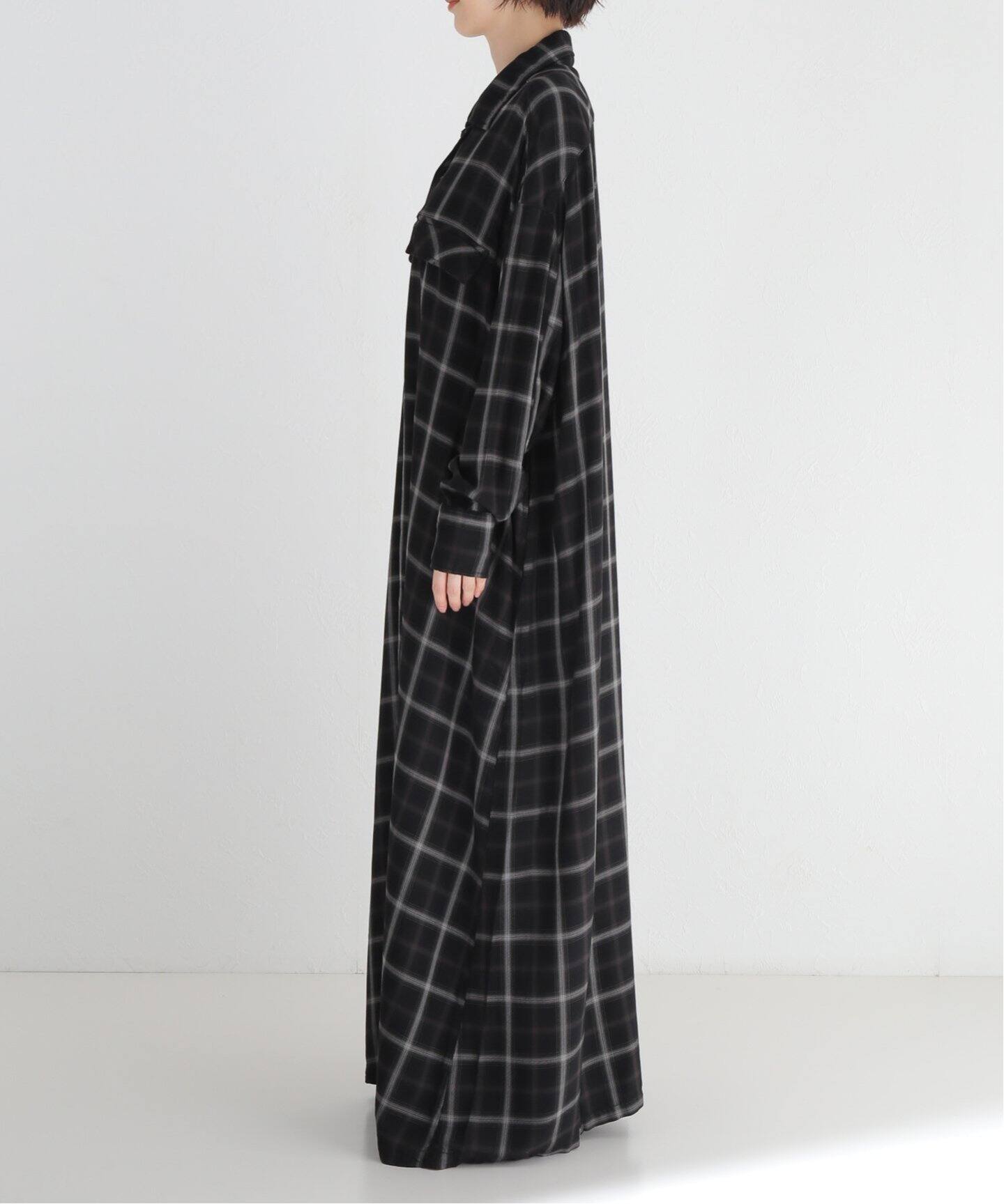 REMI RELIEF/レミレリーフ】CHECK SHIRT DRESS（ワンピース）｜L  