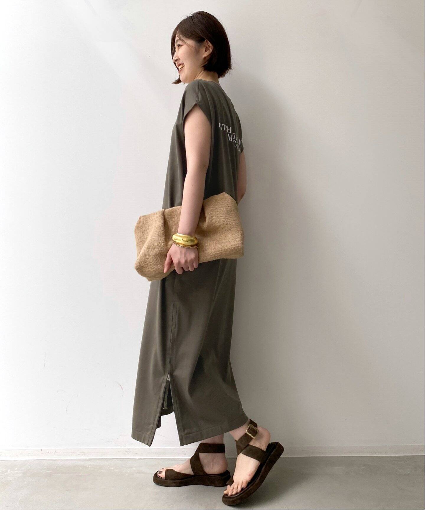 Americana/アメリカーナ】N/S SIDE ZIP Onepiece（ワンピース）｜L  