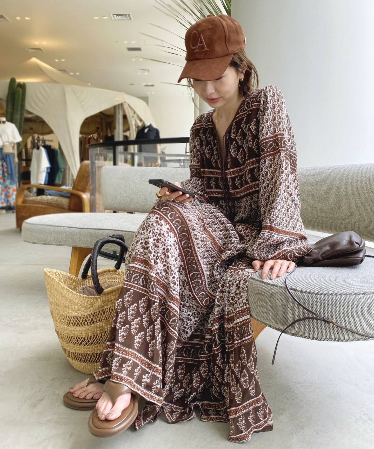 BLUE BOHEME/ブルー ボヘム】Printed Long Dress（ワンピース  