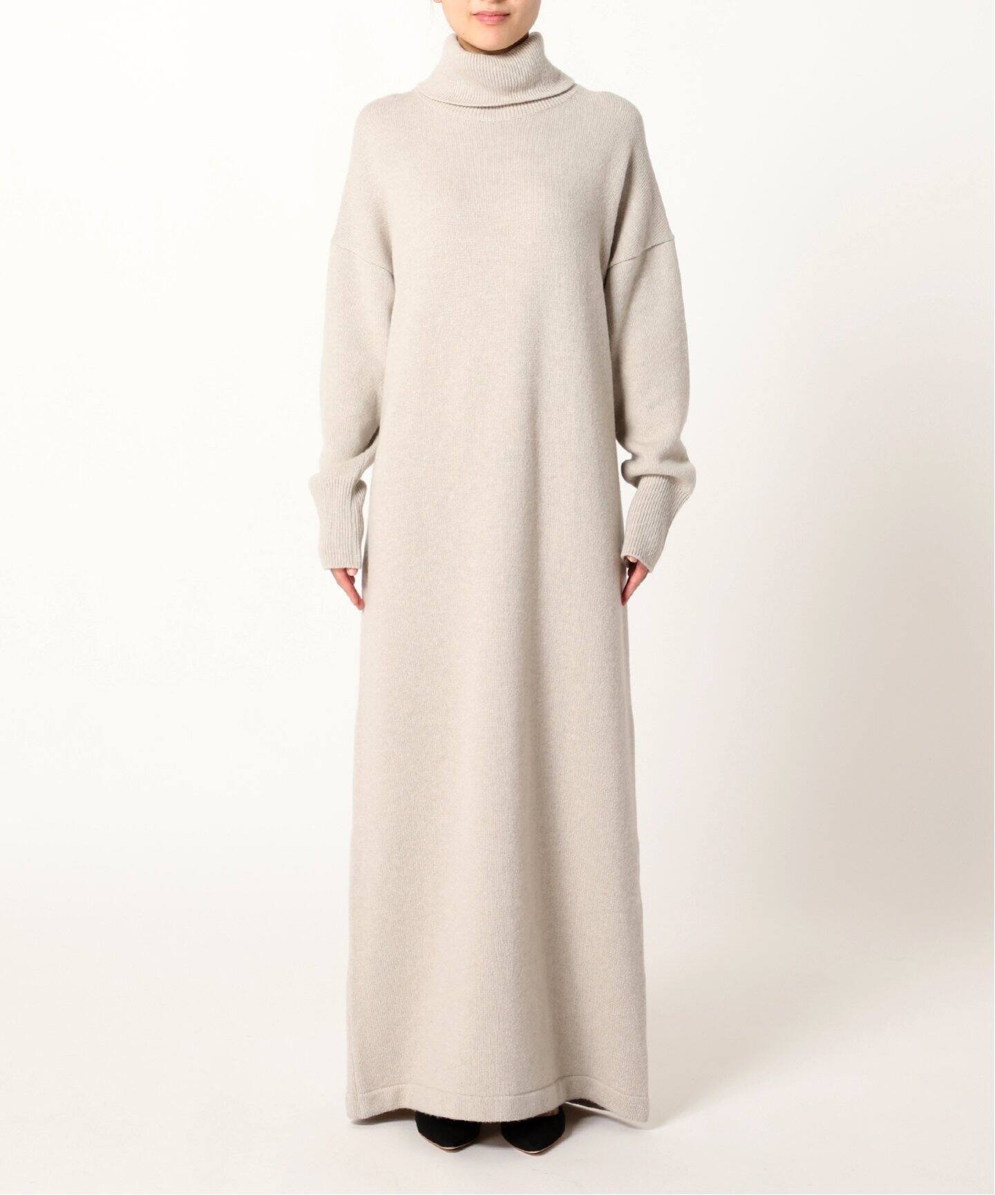 PREUVE ライトグレー ニット タートルネック 読み取れ ワンピース 