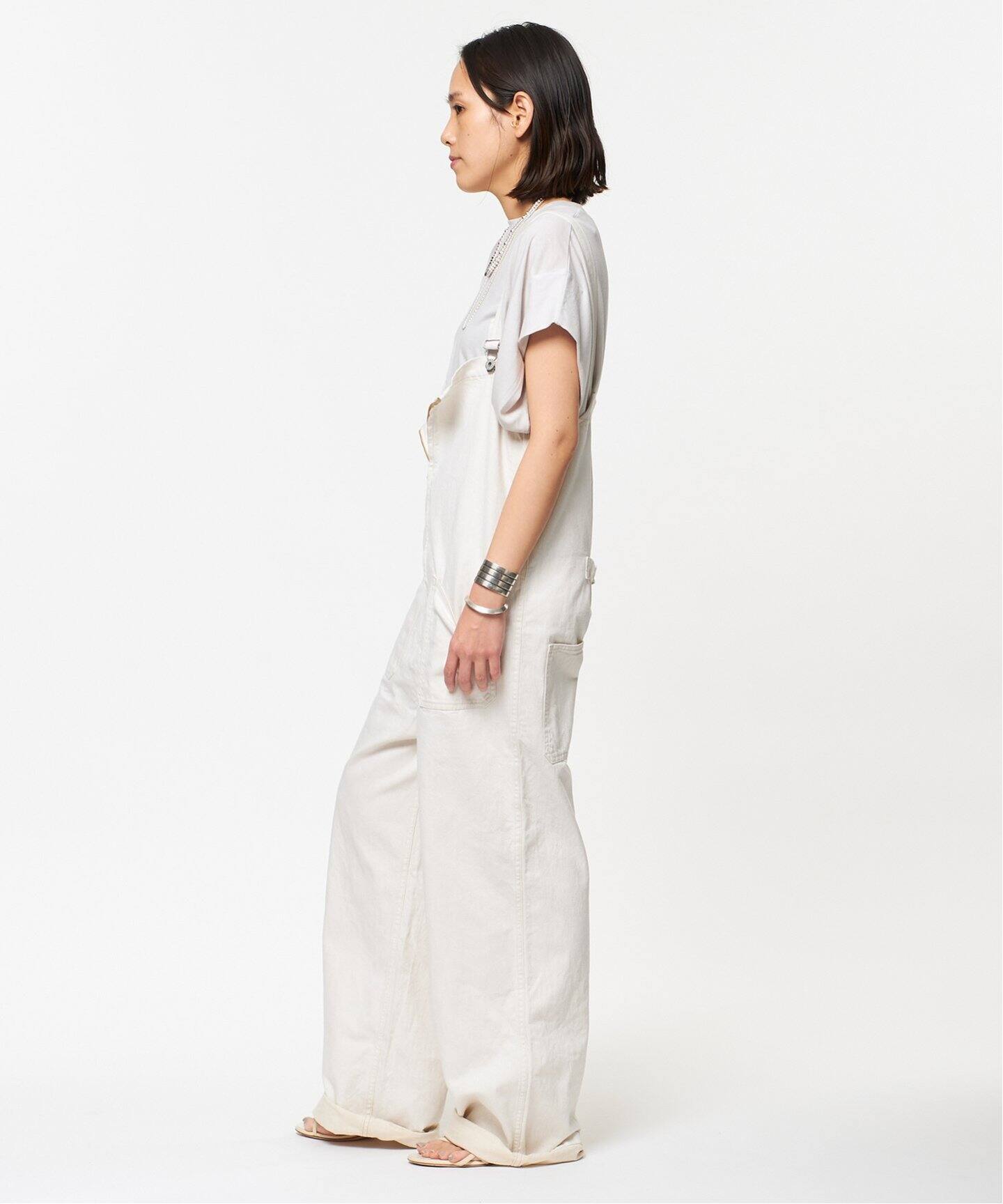 JOHNBULL/ジョンブル】ホワイトデニムチューブサロペット（サロペット  