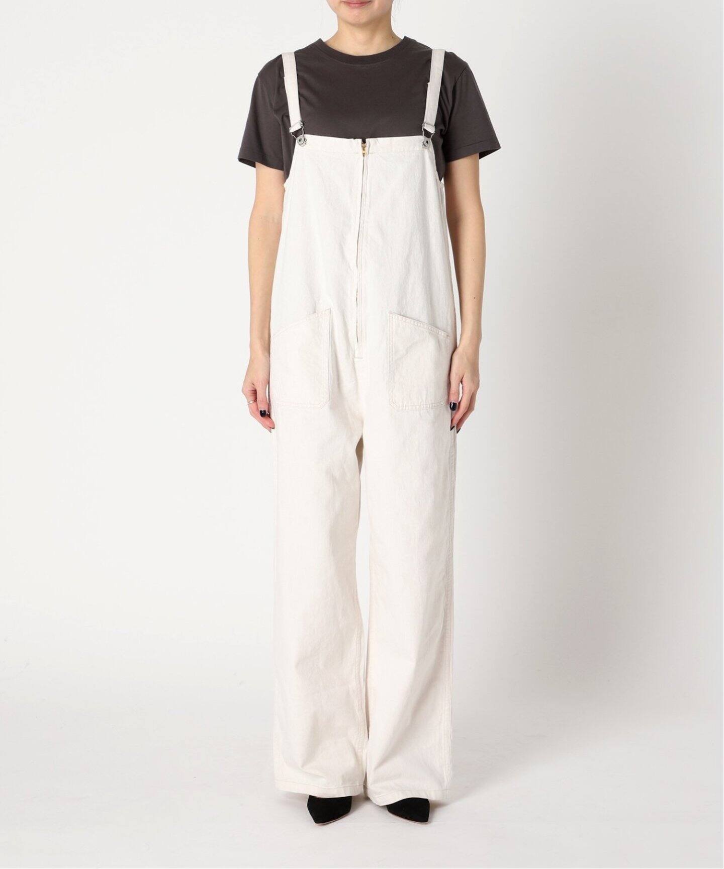 JOHNBULL/ジョンブル】ホワイトデニムチューブサロペット（サロペット  