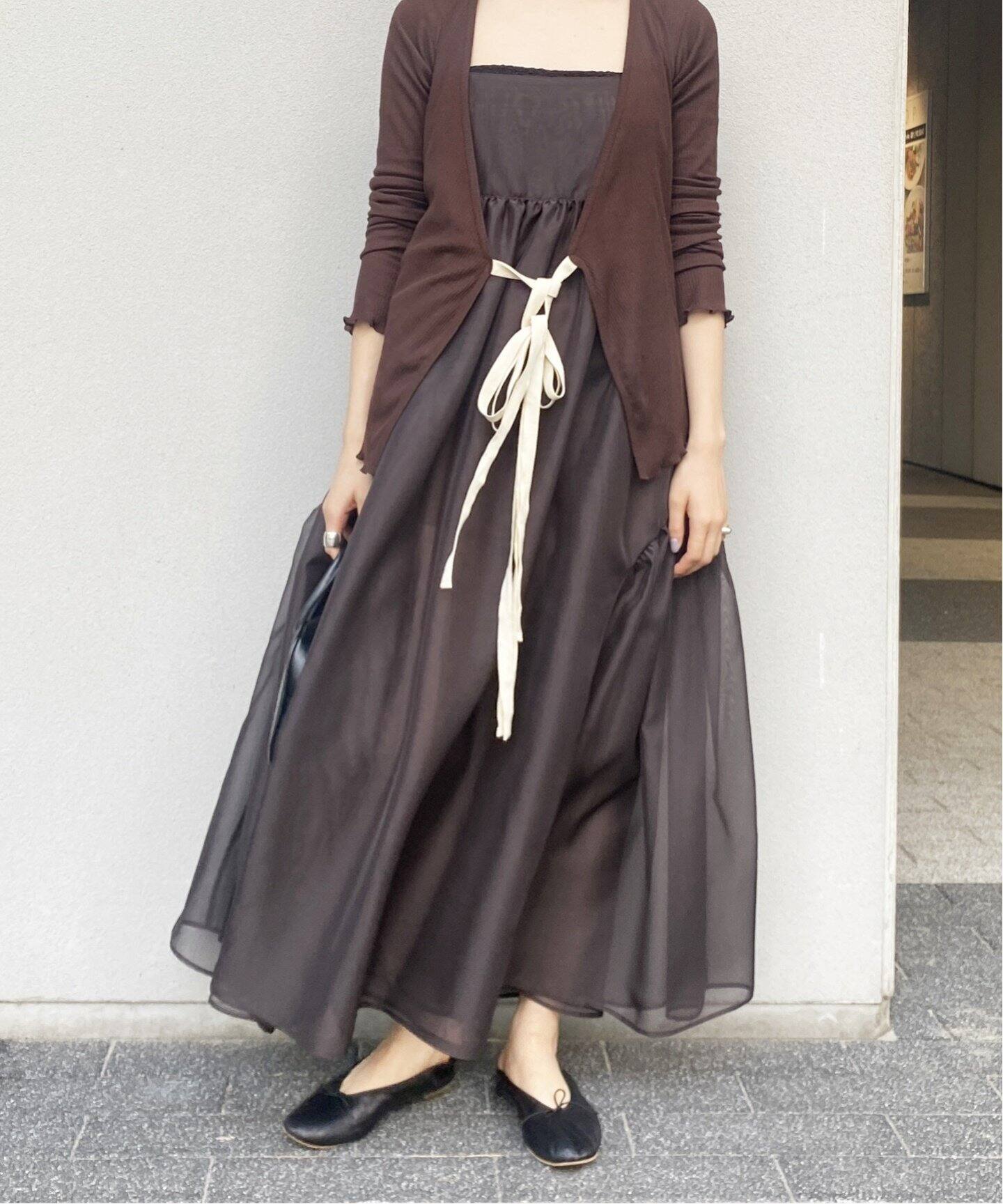 シャンブレーシフォン シアーラッフルドレス（ワンピース）｜EDIT.FOR  