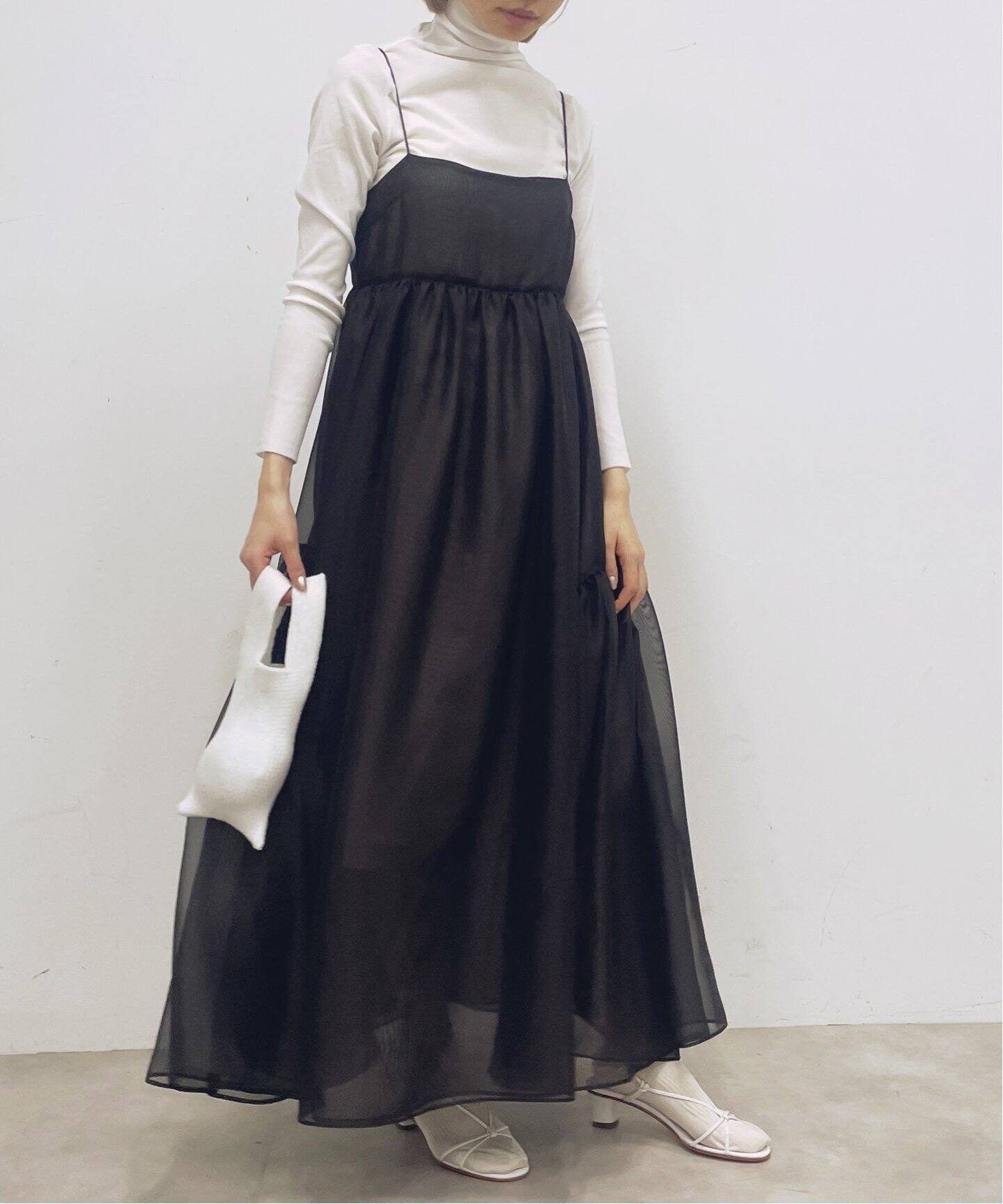 シャンブレーシフォン シアーラッフルドレス（ワンピース）｜EDIT.FOR  