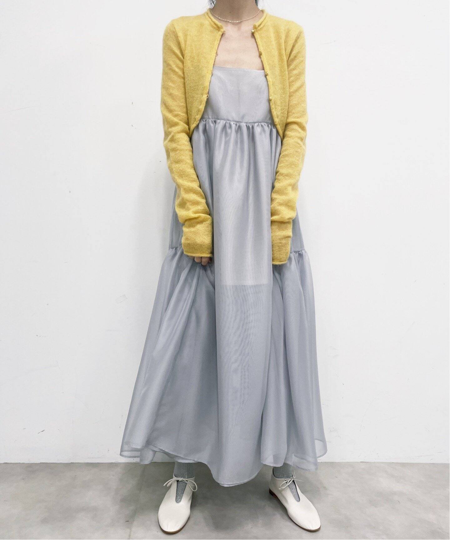 シャンブレーシフォン シアーラッフルドレス（ワンピース）｜EDIT.FOR  