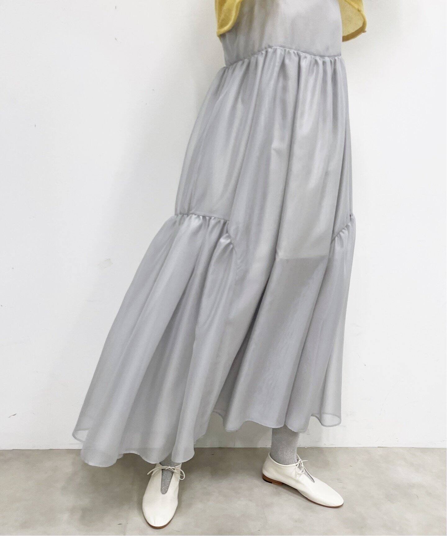 シャンブレーシフォン シアーラッフルドレス（ワンピース）｜EDIT.FOR  