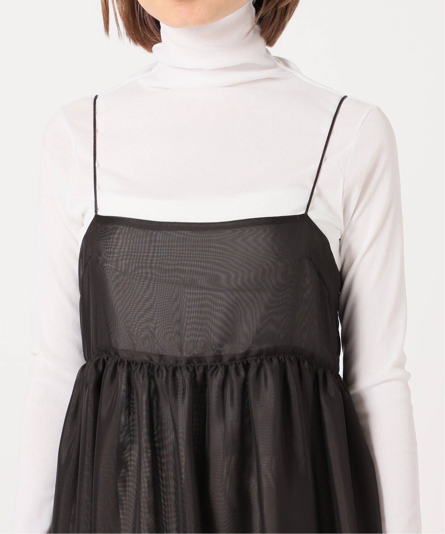 シャンブレーシフォン シアーラッフルドレス（ワンピース）｜EDIT.FOR  