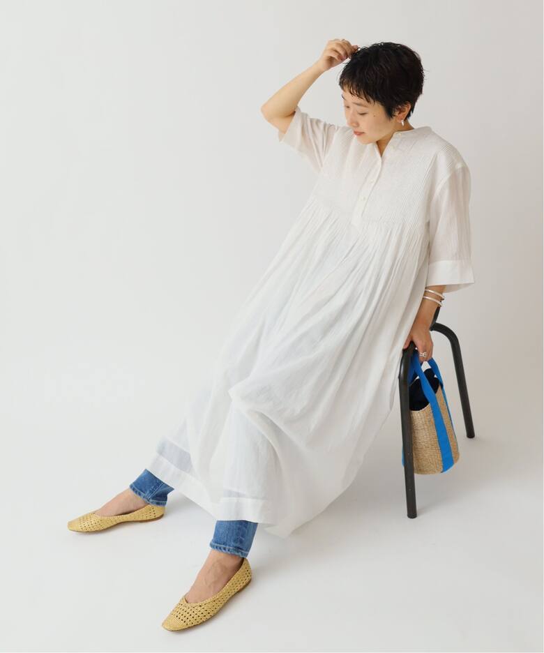 コットンボイルピンタックシャツワンピース◇（ワンピース）｜IENA  