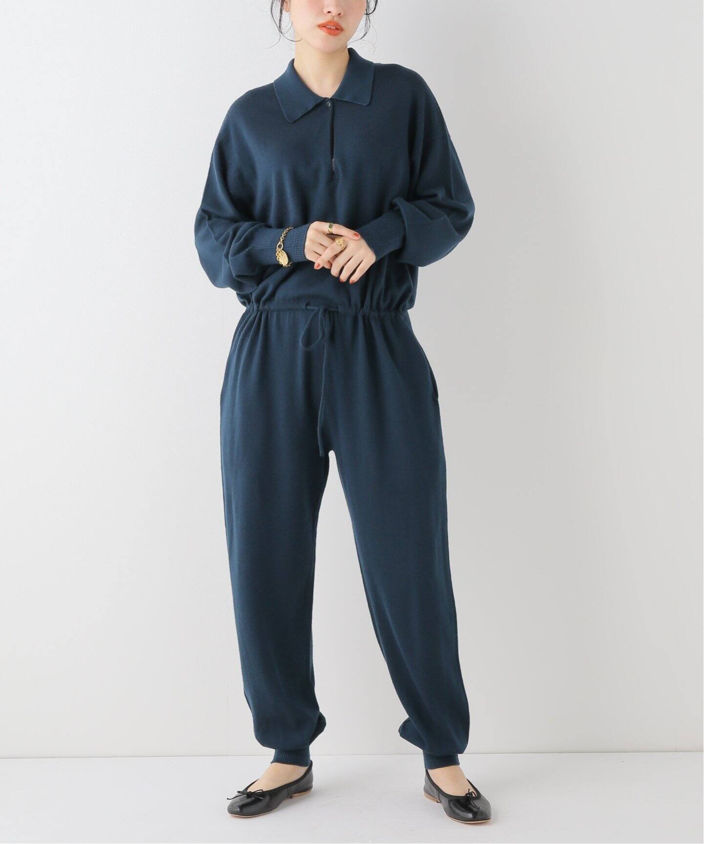 ARCHI/アーキ】WHOLE GARMENT KNIT COLLAR オールインワン（つなぎ 