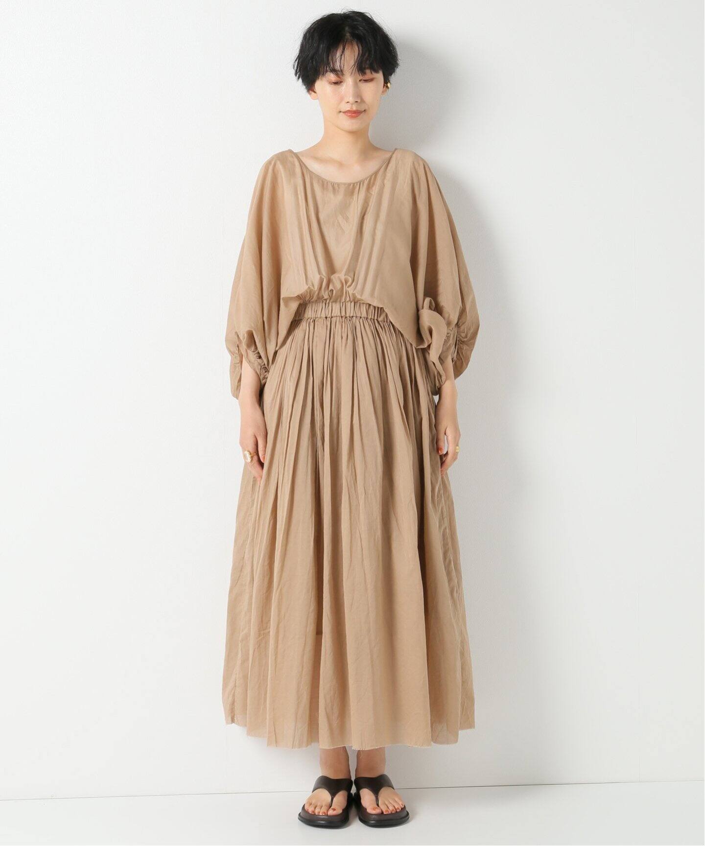 elsa esturgie/エルザ・エストロジー】 gather sleeveワンピース  