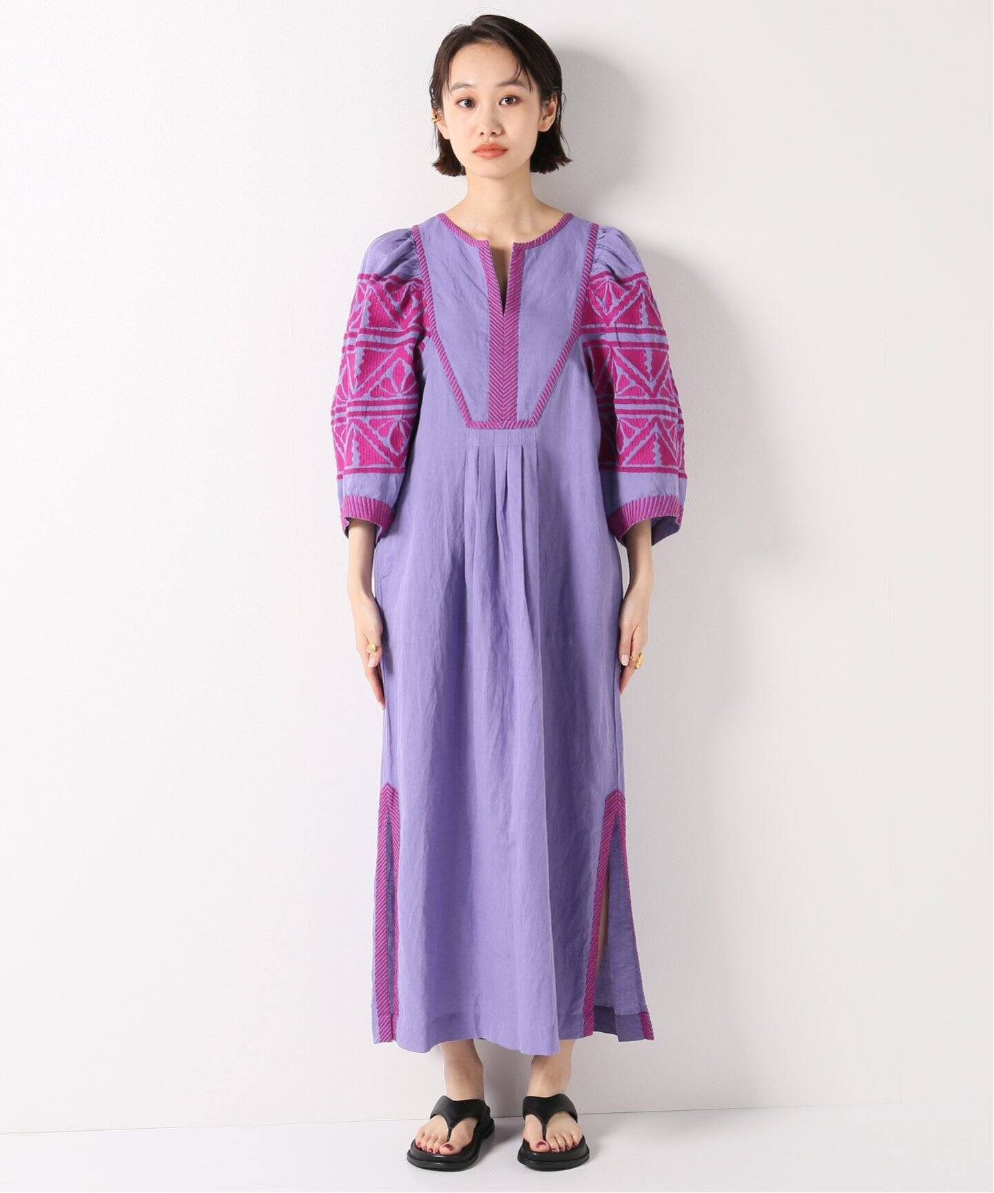 SARA MALLIKA/サラマリカ】コットンリネン HEAVY EMB ワンピース  