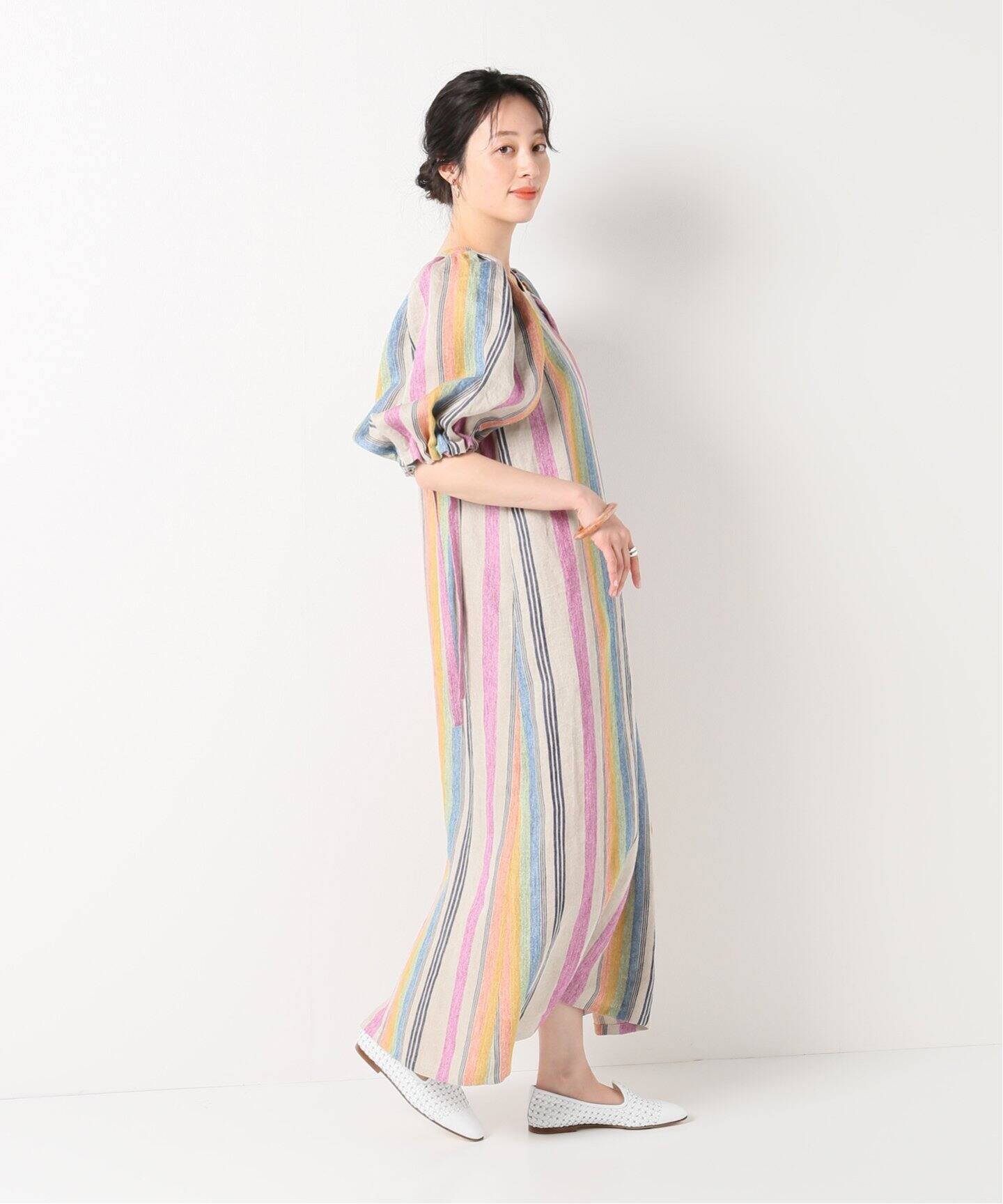 DELIY/デリー】 AOZORAストライプワンピース（ワンピース）｜IENA  
