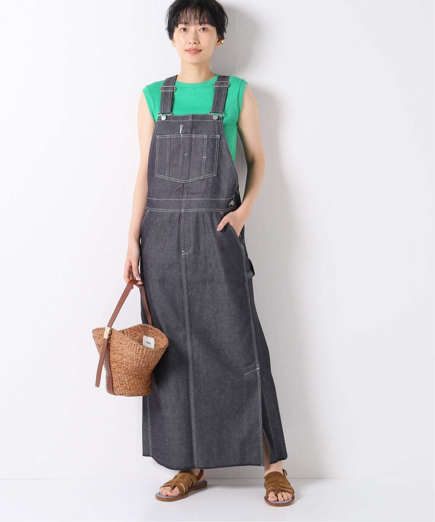 UNION LAUNCH/ユニオンランチ】スーピマデニムオーバーオールドレス  