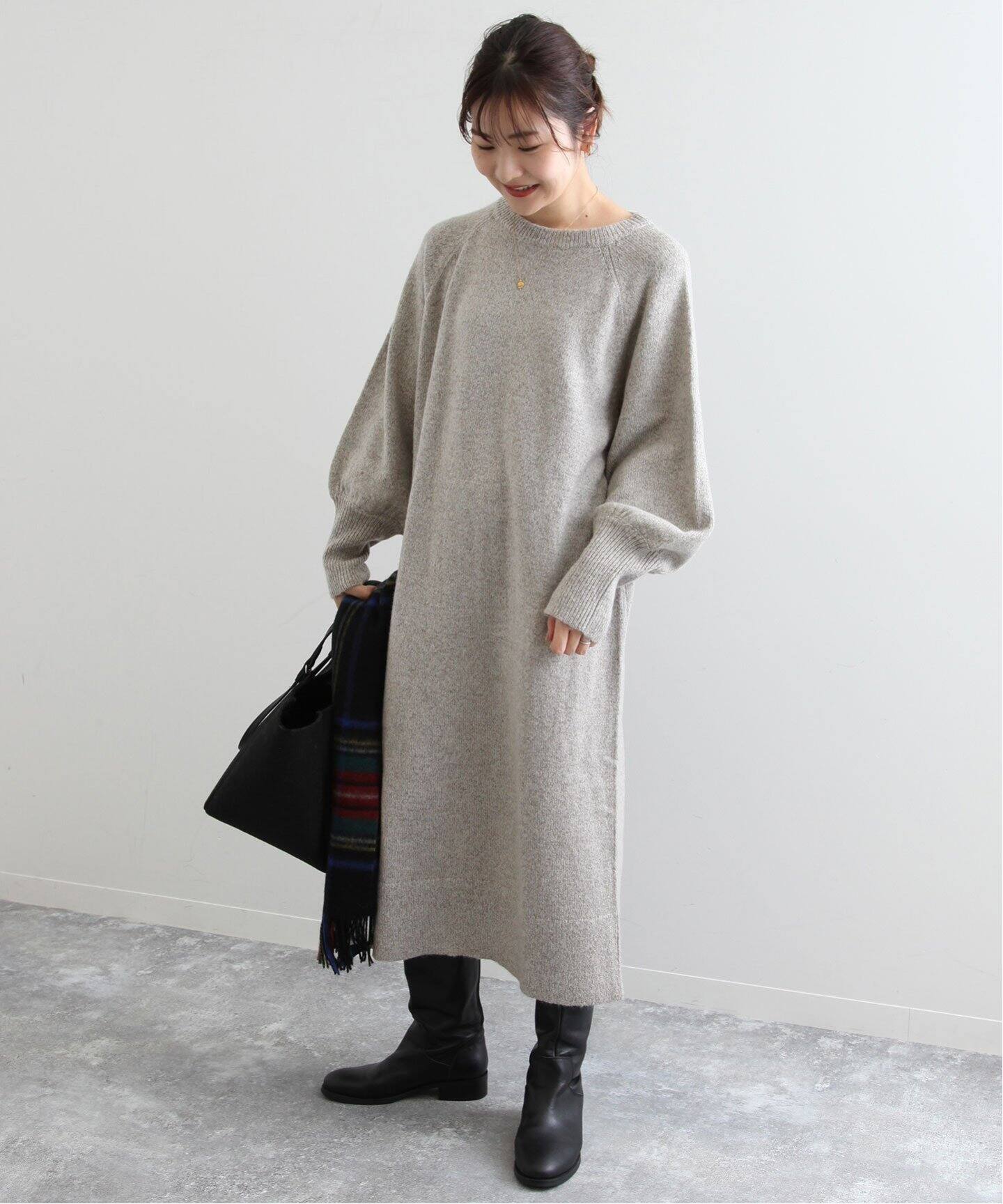 イエナ スローブ IENA SLOBE チュニック 強う ワンピース 丸首 透け感 リ
