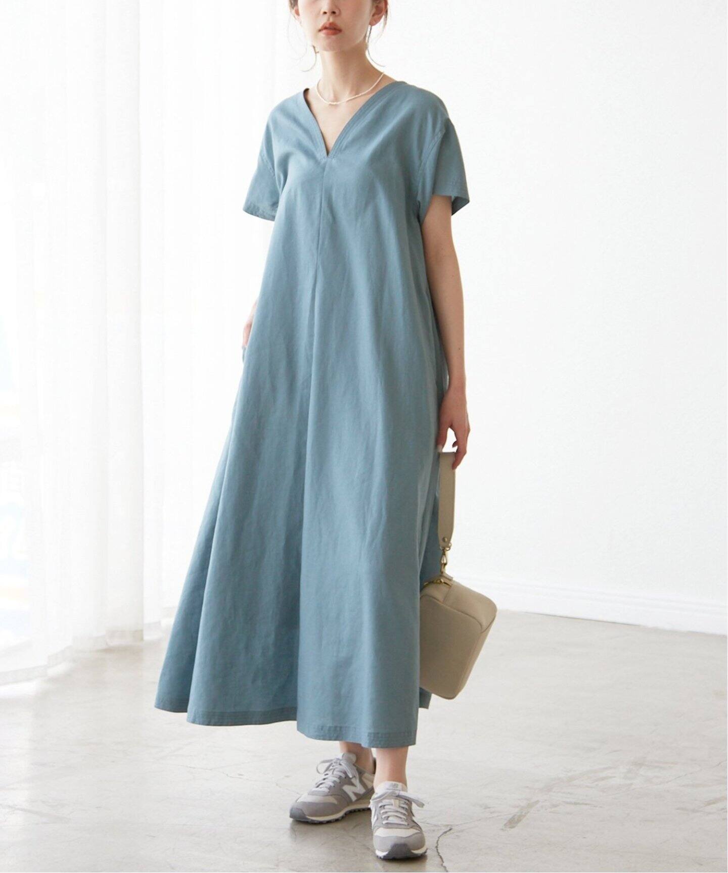追加》リネンハーフスリーブワンピース（ワンピース）｜SLOBE IENA  
