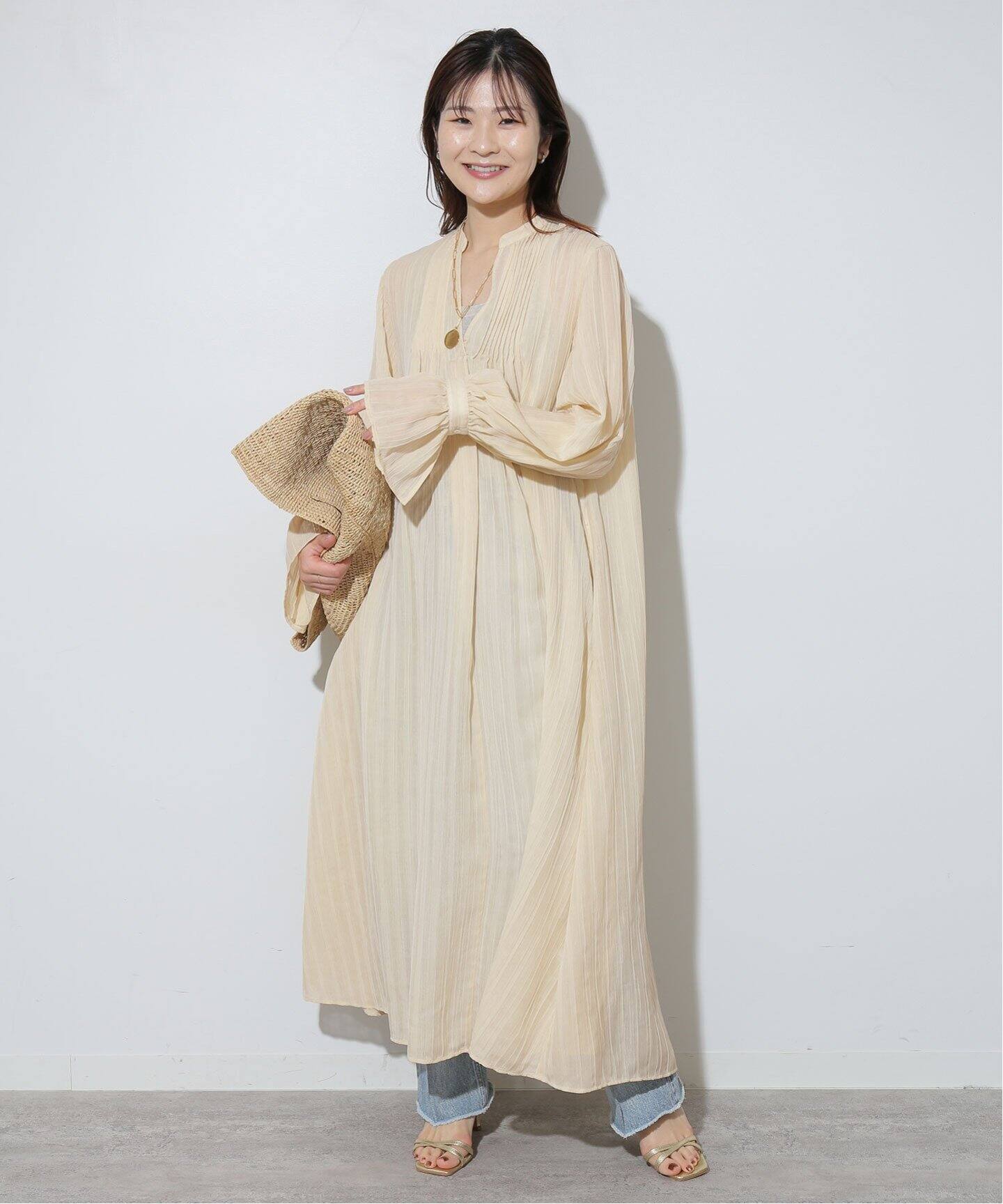 ストライプジャガードスキッパーワンピース（ワンピース）｜SLOBE IENA  