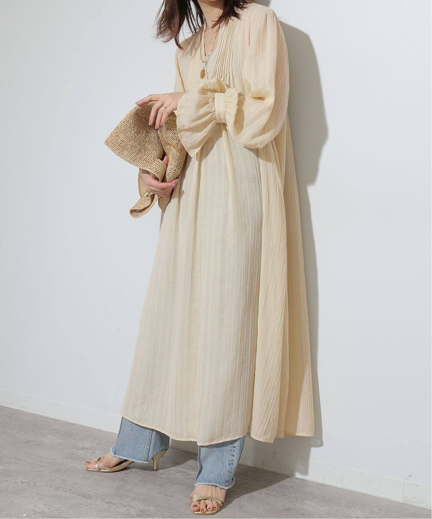 ストライプジャガードスキッパーワンピース（ワンピース）｜SLOBE IENA  