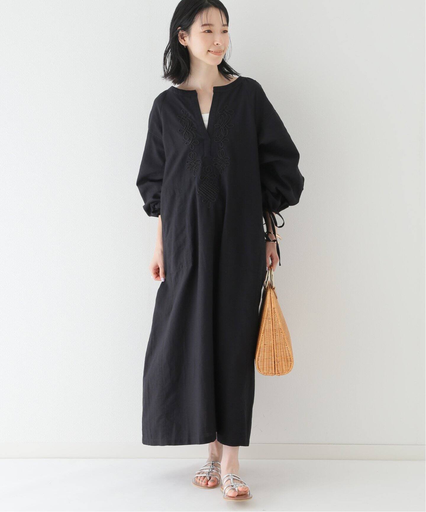 SARA MALLIKA/サラマリカ】LINEN CORD EMB DRESSワンピース  