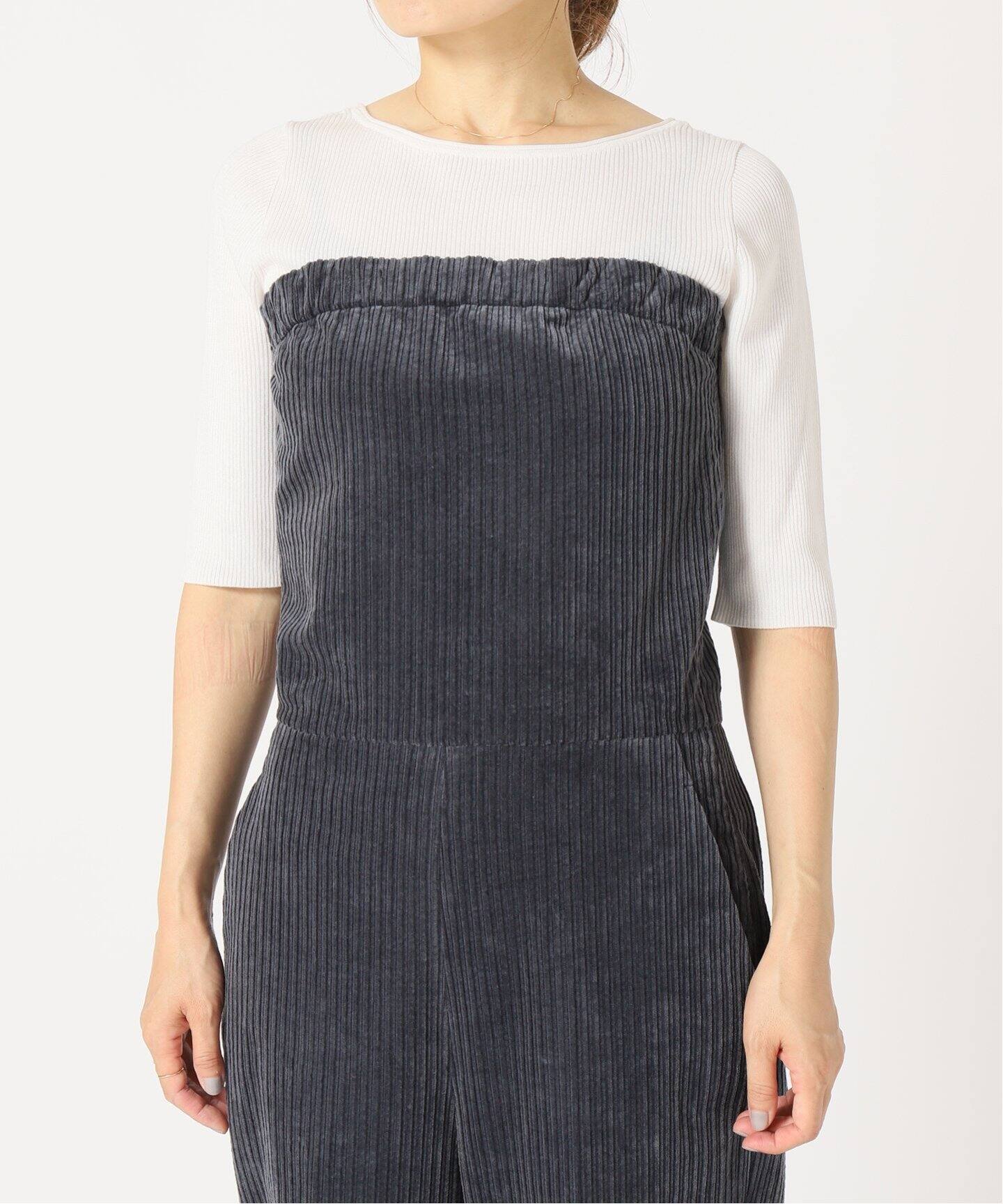 IENA LA BOUCLE コーデュロイベアオールインワン（サロペット 