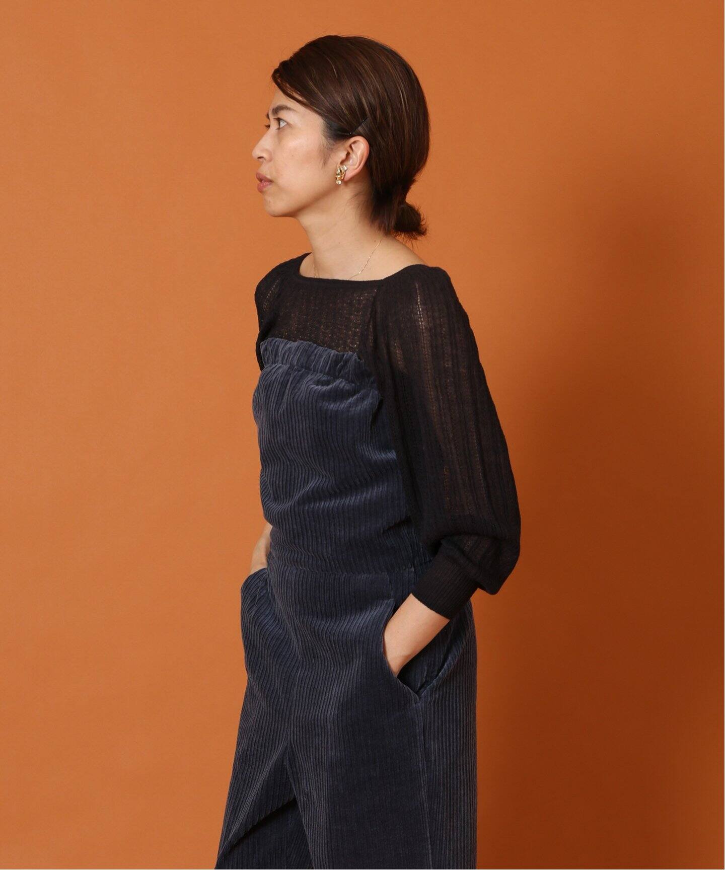 IENA LA BOUCLE コーデュロイベアオールインワン（サロペット 