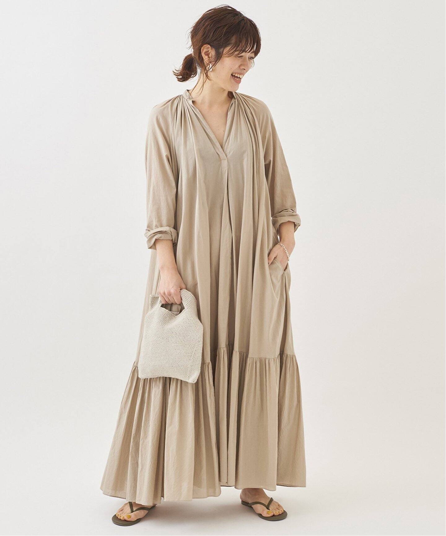 Lawn ボリューム Flare ワンピース◇（ワンピース）｜Plage  