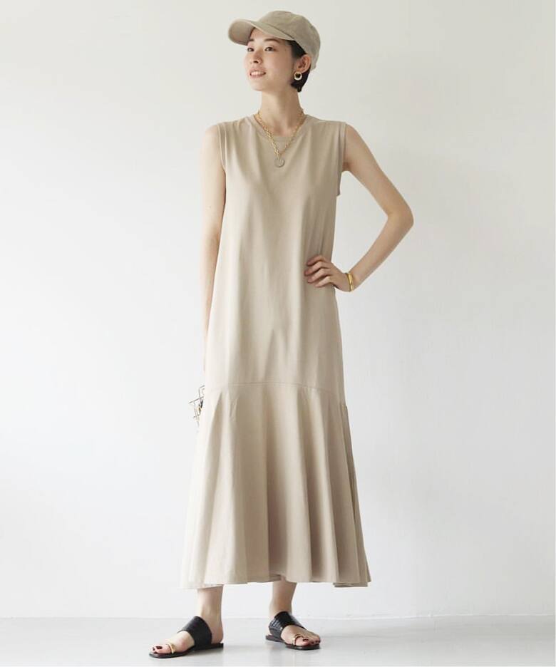 Plage ワンピース 36 ベージュ （ティアードノースリーブワンピース  