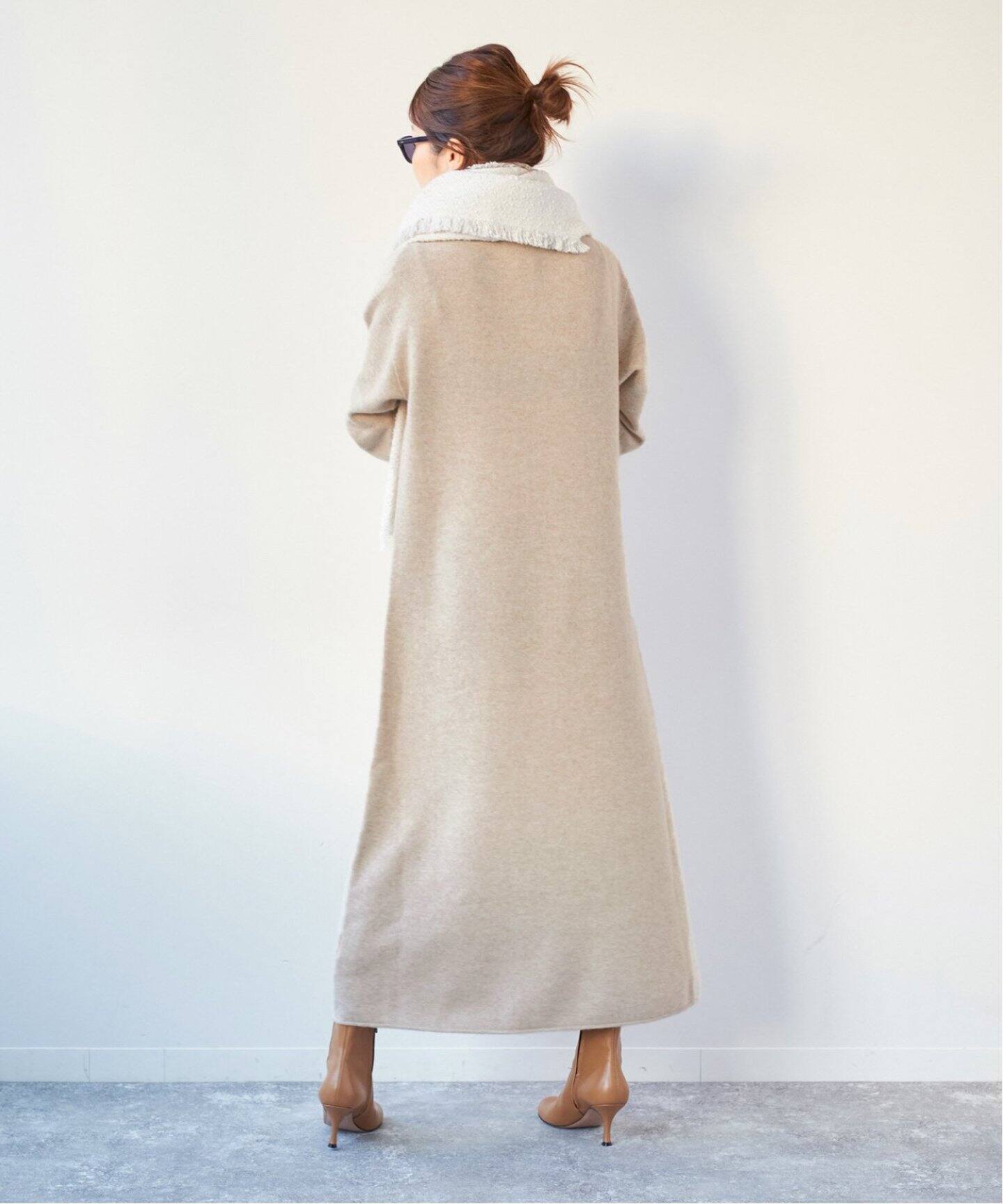 カシミヤコン フカVニットロングワンピース（ワンピース）｜Plage 