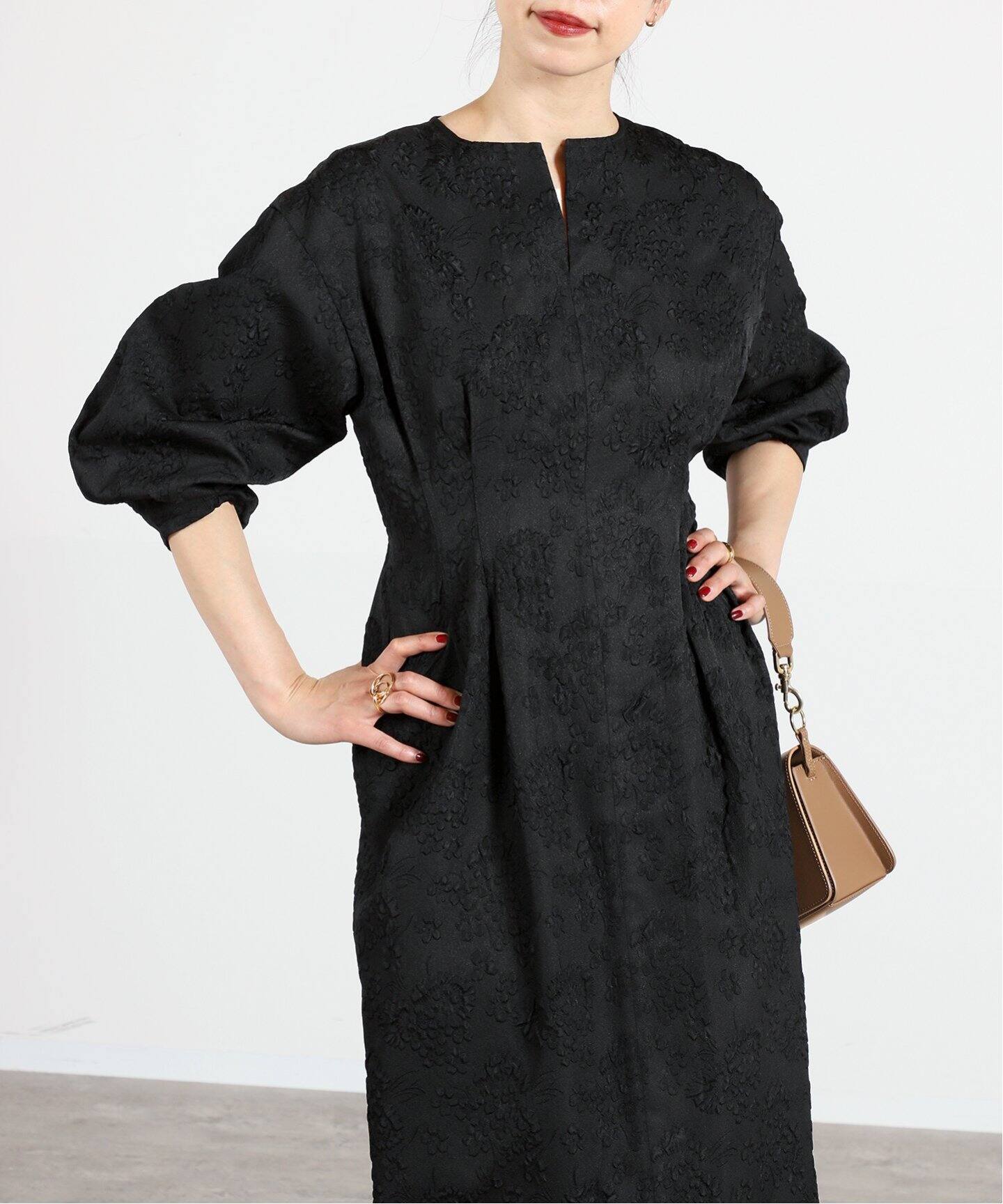 ジャガードウエストシェイプワンピース（ワンピース）｜VERMEIL par  