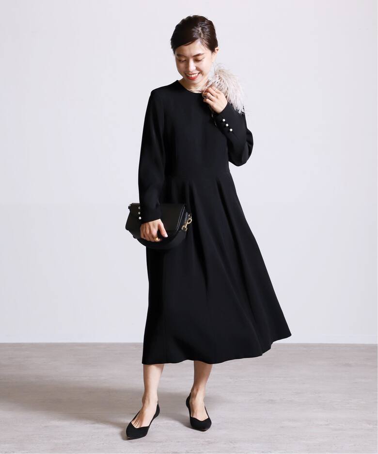 バックサテンフレアーワンピース（ワンピース）｜VERMEIL par iena  