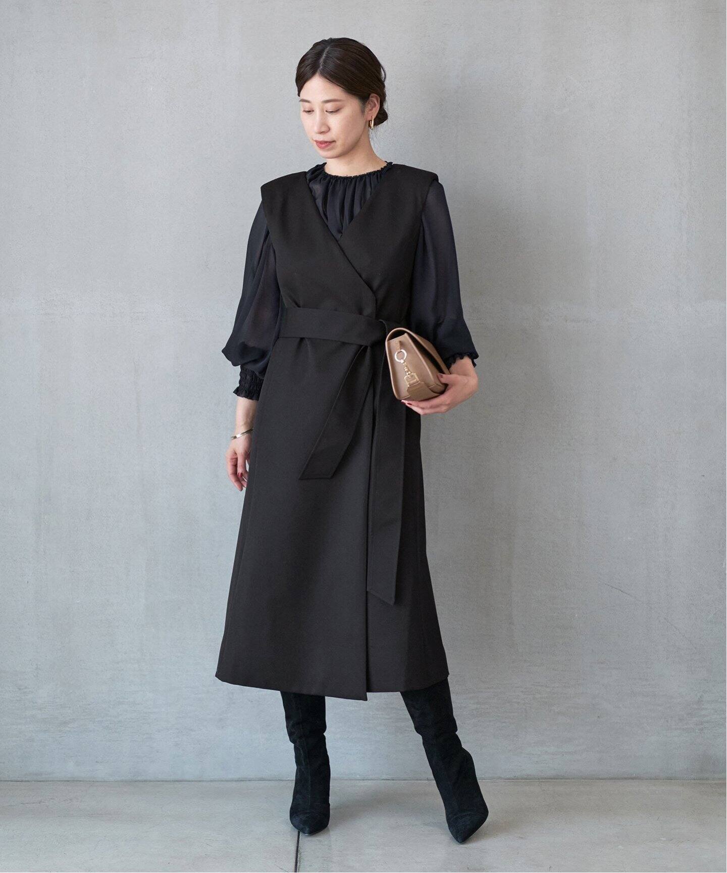 VERMEIL×スタイリスト別注】2WAY ツイルロングジレワンピース  