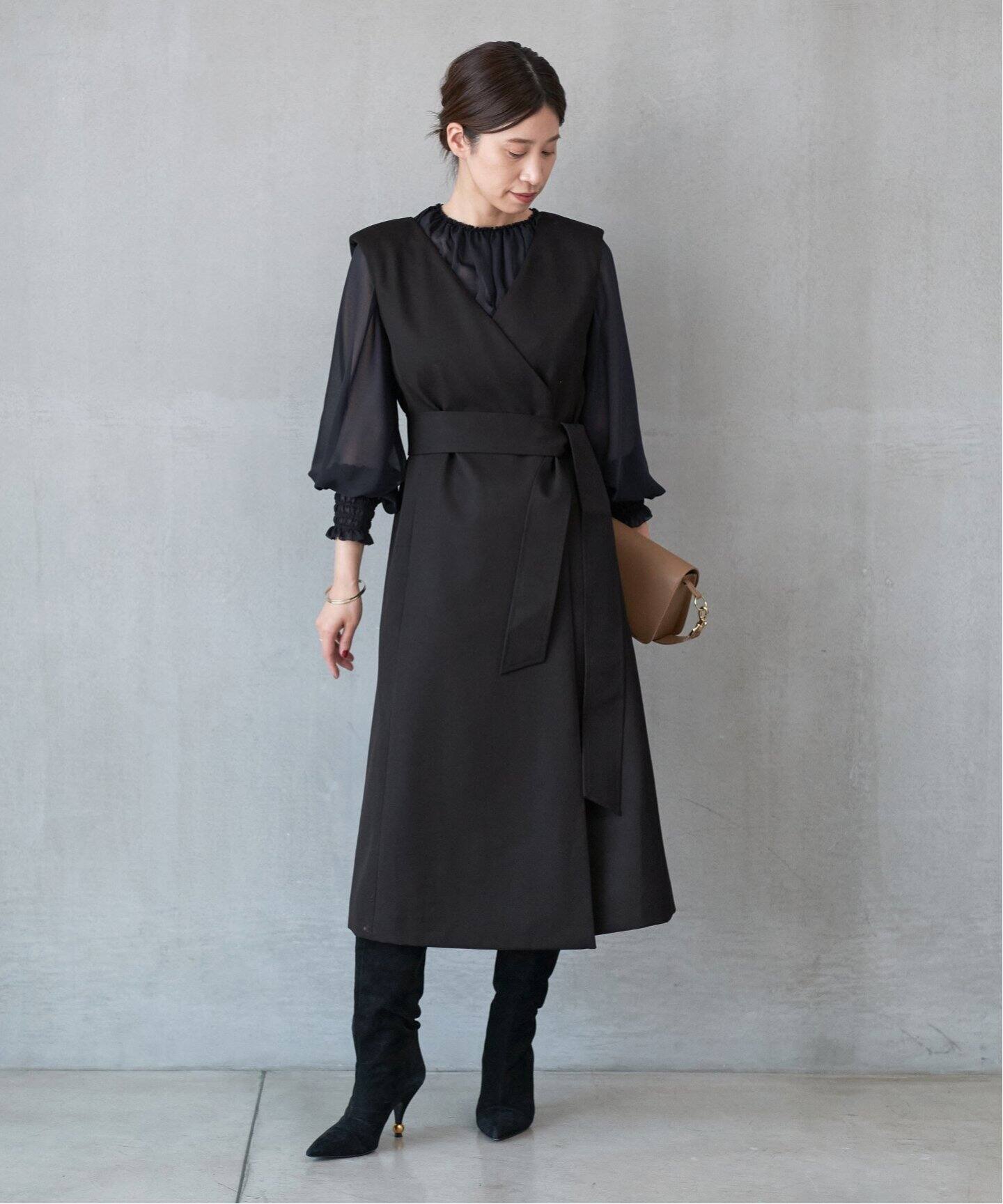 VERMEIL×スタイリスト別注】2WAY ツイルロングジレワンピース  