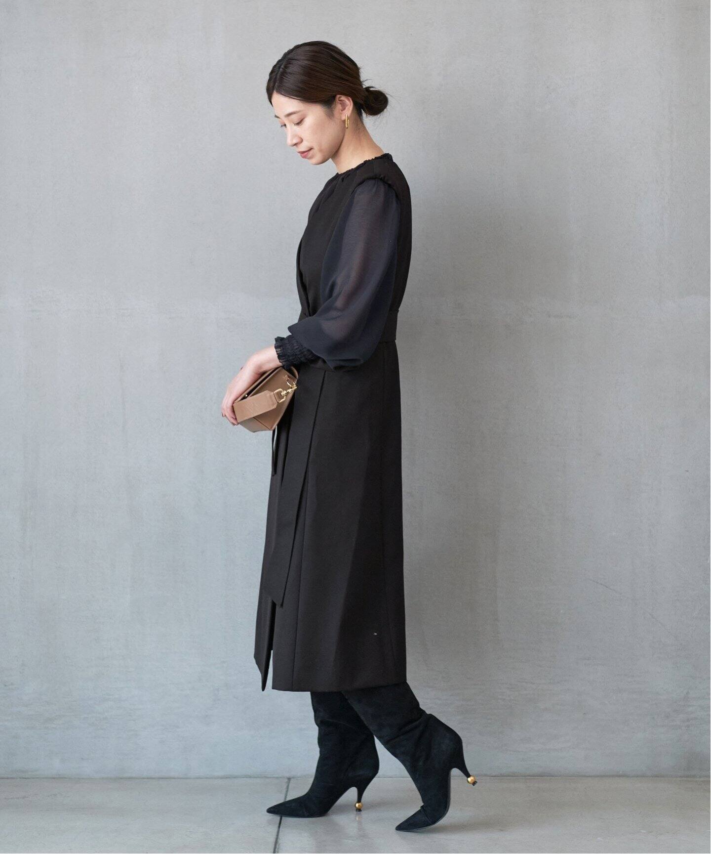 VERMEIL×スタイリスト別注】2WAY ツイルロングジレワンピース  