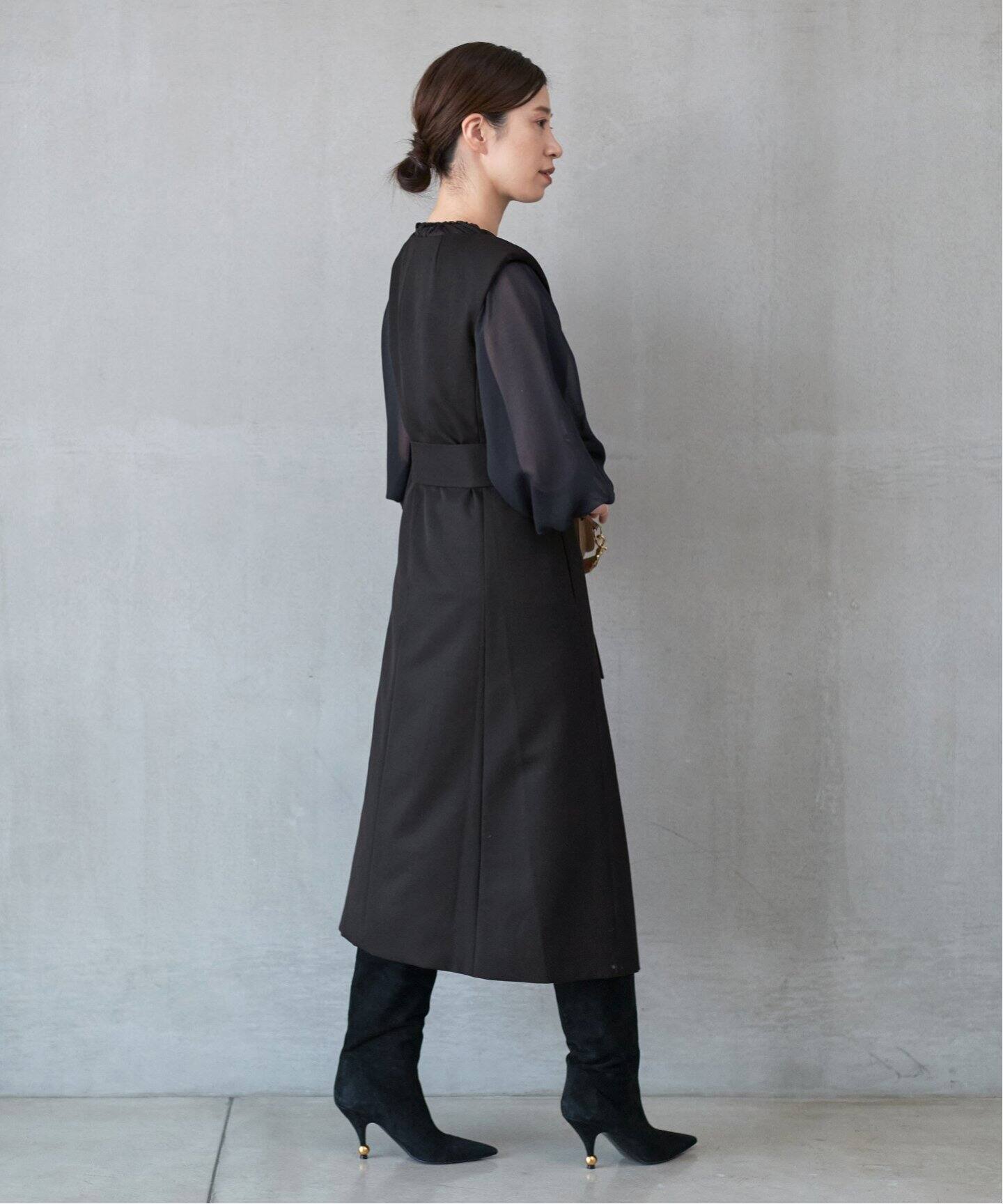 VERMEIL×スタイリスト別注】2WAY ツイルロングジレワンピース  