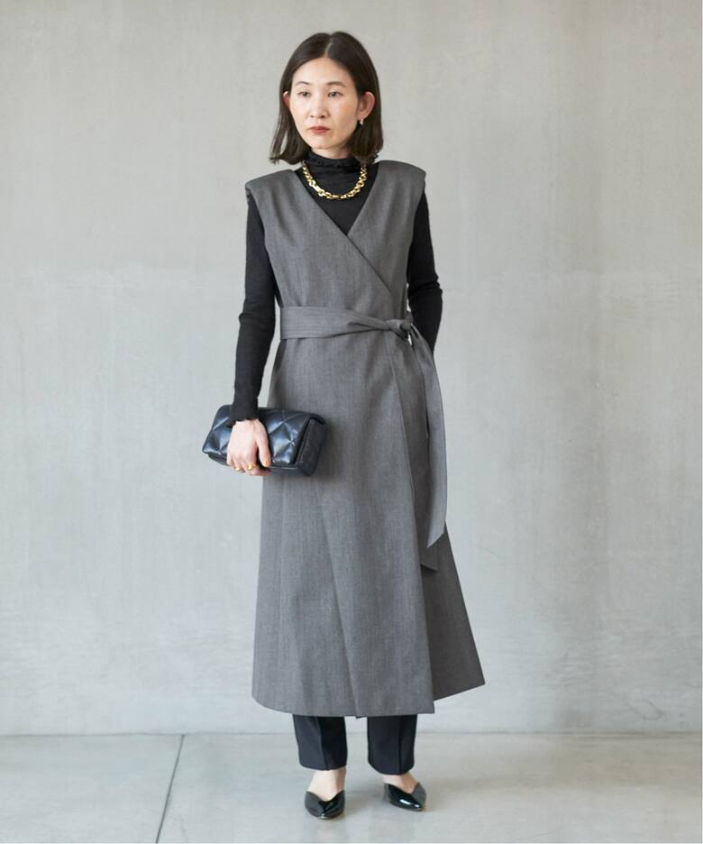 VERMEIL×スタイリスト別注】2WAY ツイルロングジレワンピース  