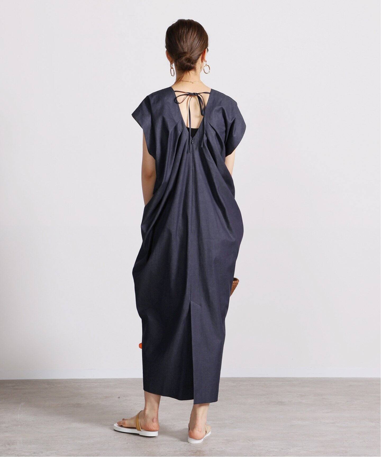 ダンガリーサイドドレープドレス（ワンピース）｜VERMEIL par iena  