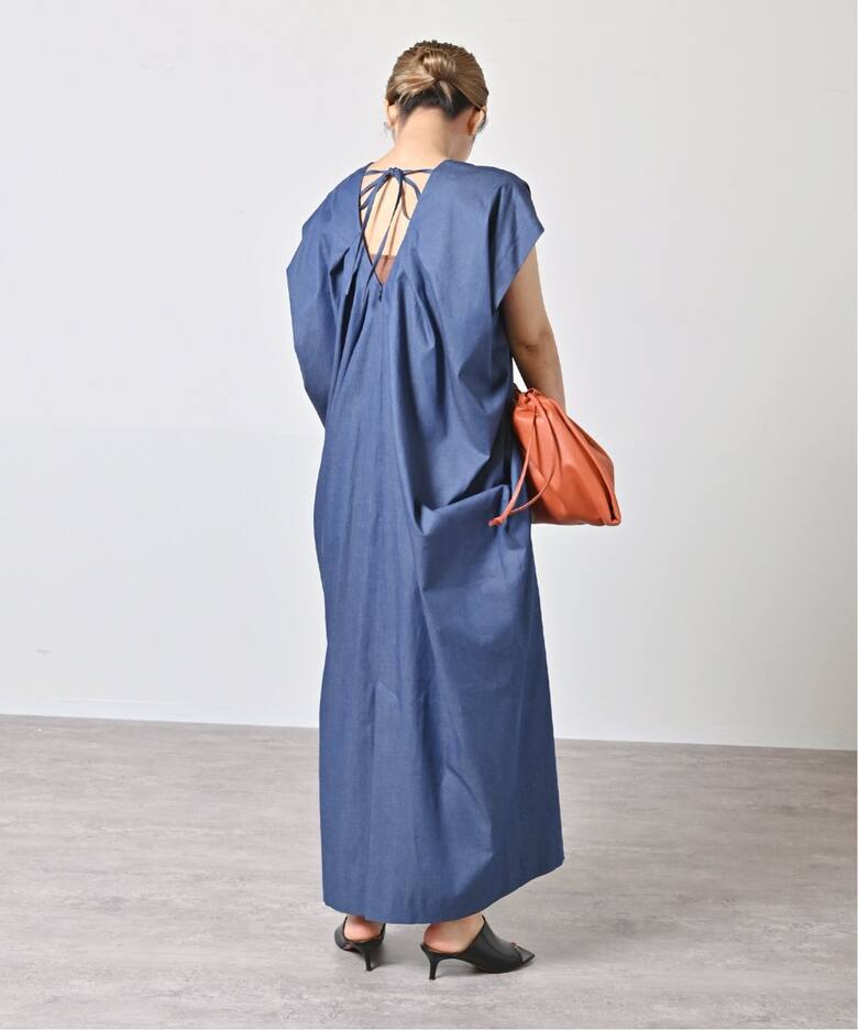ダンガリーサイドドレープドレス（ワンピース）｜VERMEIL par iena  