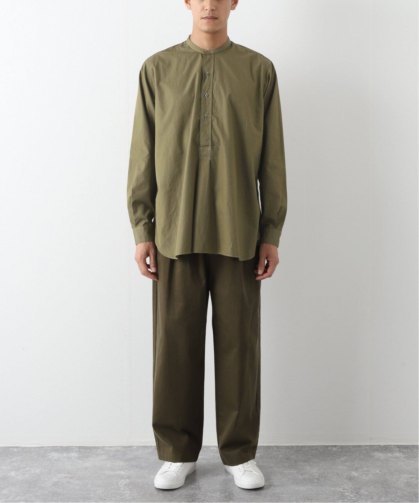 A.PRESSE/アプレッセ】Pullover Collarless Shirt（シャツ／ブラウス 